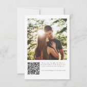 Moderne foto QR-code bruiloft Save The Date (Achterkant)