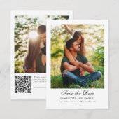 Moderne foto QR-code bruiloft Save The Date (Voorkant / Achterkant)
