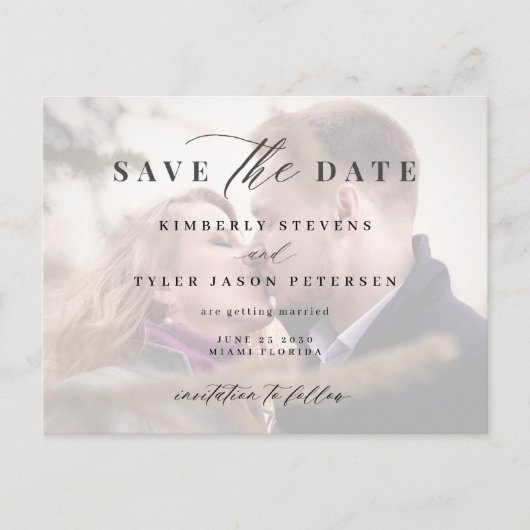 Moderne foto QR CODE elegante bruiloft, behalve de Aankondigingskaart (Voorkant)