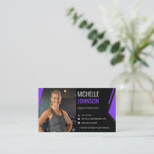 Moderne foto QR-code fitnesscoach Visitekaartje (Staand voorkant)