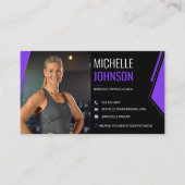 Moderne foto QR-code fitnesscoach Visitekaartje (Voorkant)