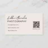 Moderne Foto QR Code Fotograaf Visitekaartje (Achterkant)
