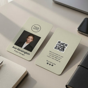 Moderne foto QR-code gepersonaliseerd Visitekaartje