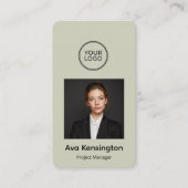 Moderne foto QR-code gepersonaliseerd  Visitekaartje (Voorkant)