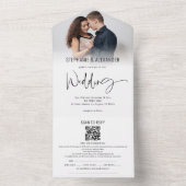 Moderne foto QR Code Guest Name Adressen Weddensch All In One Uitnodiging (Binnen)