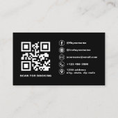 Moderne Foto QR Code Haarstylist Blush Pink Visitekaartje (Achterkant)