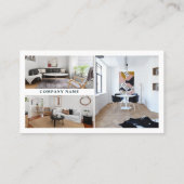 Moderne foto QR Code Interieur Decorator Visitekaartje (Achterkant)