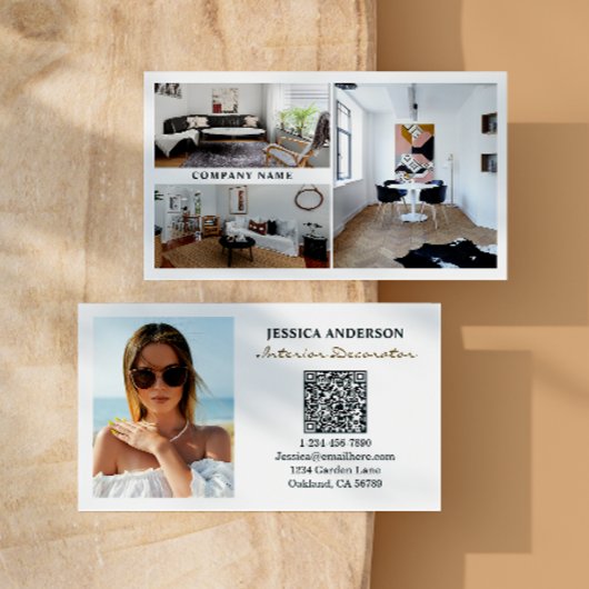 Moderne foto QR Code Interieur Decorator Visitekaartje