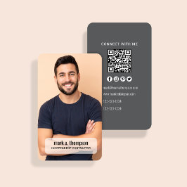 Moderne Foto QR Code Maak Contact Met Mij Minimaal Visitekaartje