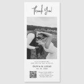 Moderne foto QR-code Magnetische bruiloft Dank u (Voorkant)
