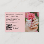 Moderne Foto QR Code Nail Artist Visitekaartje (Achterkant)