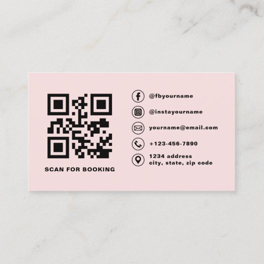 Moderne Foto QR Code Nail Specialist Visitekaartje (Achterkant)