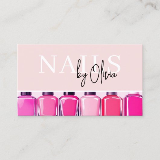 Moderne Foto QR Code Nail Specialist Visitekaartje (Voorkant)