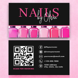 Moderne Foto QR Code Nail Specialist Visitekaartje
