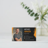 Moderne foto QR-code personal trainer  Visitekaartje (Staand voorkant)