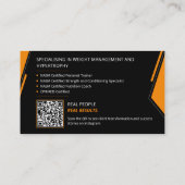 Moderne foto QR-code personal trainer  Visitekaartje (Achterkant)