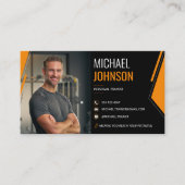 Moderne foto QR-code personal trainer  Visitekaartje (Voorkant)