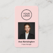 Moderne foto QR-code personeelsbadge | Aangepast Visitekaartje (Voorkant)