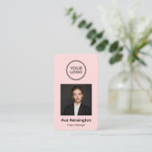 Moderne foto QR-code personeelsbadge | Aangepast Visitekaartje (Staand voorkant)