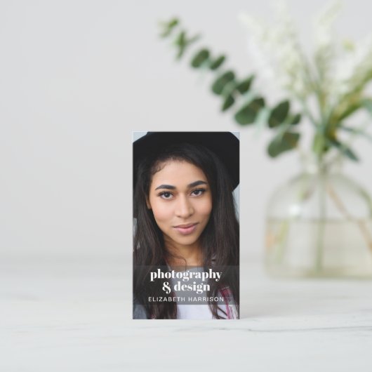 Moderne foto QR Code Professional Visitekaartje (Staand voorkant)