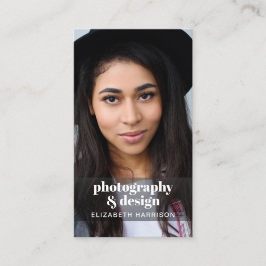 Moderne foto QR Code Professional Visitekaartje (Voorkant)