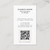 Moderne foto QR-code professioneel minimalistisch Visitekaartje (Achterkant)