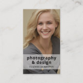 Moderne foto QR-code professioneel minimalistisch Visitekaartje (Voorkant)