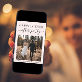 Moderne foto QR Code Roze bruiloft Ontvangst Aankondiging