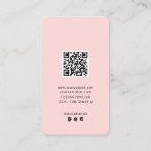Moderne foto QR-code roze gepersonaliseerd logo Visitekaartje (Achterkant)