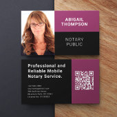 Moderne foto QR Code Roze Mobiele Notaris Visitekaartje