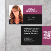 Moderne foto QR Code Roze Mobiele Notaris Visitekaartje