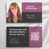 Moderne foto QR Code Roze Mobiele Notaris Visitekaartje