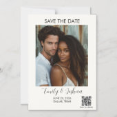 Moderne foto QR-code Save the Date-magneet Magnetische Uitnodiging (Voorkant)