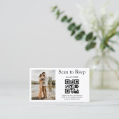 Moderne foto QR-code scan om te reageren trouwfees Informatiekaartje (Staand voorkant)