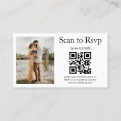 Moderne foto QR-code scan om te reageren trouwfees Informatiekaartje (Voorkant)