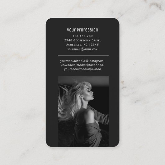 Moderne foto-QR-code scannbaar streepjescodenetwer Visitekaartje (Achterkant)