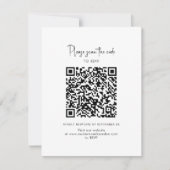 Moderne foto QR-code script bruiloft RSVP Kaartje (Voorkant)