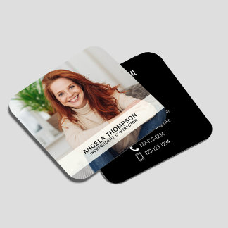 Moderne foto QR-code verbinding met mij Zwarte Vie Vierkante Visitekaartje