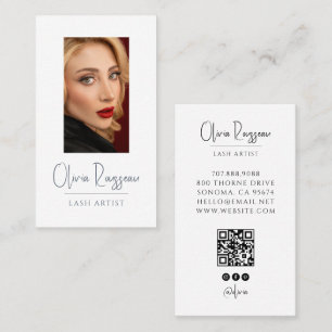 Moderne Foto QR-code voor wimperspecialisten op so Visitekaartje