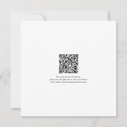 Moderne foto QR code website Save the Date Kaart (Achterkant)