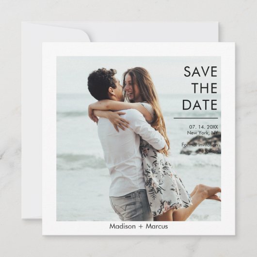 Moderne foto QR code website Save the Date Kaart (Voorkant)