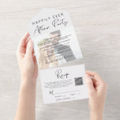 Moderne foto QR Code Weddenschap Reception All In One Uitnodiging (Afscheurbaar)