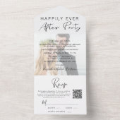 Moderne foto QR Code Weddenschap Reception All In One Uitnodiging (Binnen)