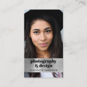 Moderne foto QR Code Zilver Visitekaartje (Voorkant)