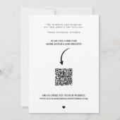Moderne foto QR code zwart-wit bruiloft Save The Date (Achterkant)