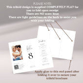 Moderne Foto QR Trifold Trouwmenu Tafelnummer