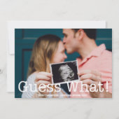 Moderne foto raad eens wat! Zwangerschap Aankondig Aankondiging (Voorkant)