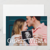 Moderne foto raad eens wat! Zwangerschap Aankondig Aankondiging (Voorkant / Achterkant)