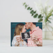 Moderne foto raad eens wat! Zwangerschap Aankondig Aankondigingskaart (Staand voorkant)