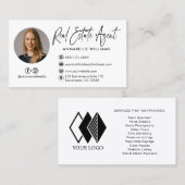 Moderne foto Real Estate Agent Visitekaartje (Voorkant / Achterkant)